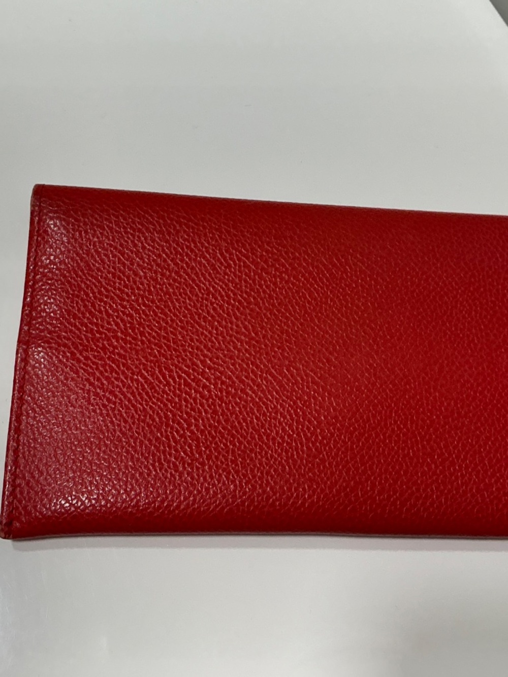 Vintage Burberrys red pebble leather clutch wallet - Picture 2 of 8